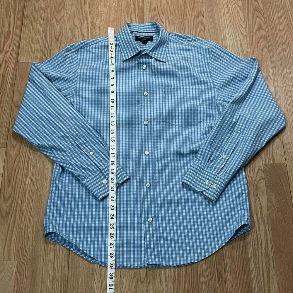 Banana Republic Mens 15x33 Long Sleeve Button Down Shirt Classic Non-Iron Blue